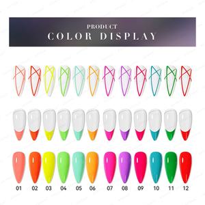 JTING Boîte de gel liner au design unique, 12 couleurs, série néon, gel liner pour nail art, OEM, personnalisation, étiquette privée - Product Image 3