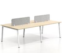 Bureau double modulaire moderne, bureau simple pour le personnel, combinaison chaise et bureau, bureau informatique pour 2 personnes, design face à face, panneau de bureau en bois