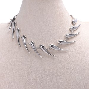 Collar con Colgante de Lágrima con Puntas Estilo Europeo Americano para Mujer, de Aleación de Zinc, Joyería para Fiesta, Color Blanco K - Product Image 2