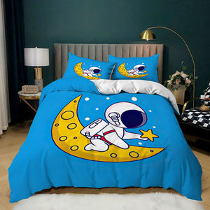 Hot Sale 100% Microfiber Duvet Cover Set Star Astronaut 3D Digital Printing Cartoon <strong>Teenager</strong> Fashion All-Season <strong>Bedding</strong> - Product Image 3