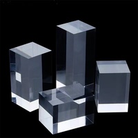 Support de présentation carré en acrylique transparent, support pour modèles de gâteaux, base pour cosmétiques et bijoux, accessoires décoratifs