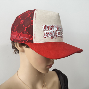 Haixing 2024 Individuell Anpassbare Herren-Netzkappe mit Eigenem <span class=keywords><strong>Logo</strong></span>, 5-Panel Wildleder-Baseballkappe mit Stickerei-Patch, Trucker-Mütze - Product Image 4
