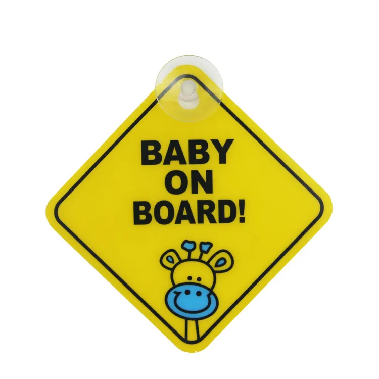 Sinal de aviso do logotipo do carro do bebê do pvc personalizado com ventosa