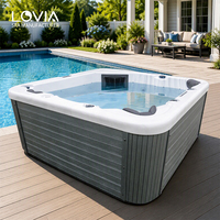 Bain à remous extérieur LOVIA, baignoire autoportante, jacuzzi écologique chauffé, bain à remous pour 6 personnes, spa pour l'extérieur