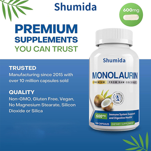 Private Label Immunsystem Unterstützung Kokosnuss Pillen Verdauungs gesundheit Monolaurin Kapseln - Product Image 2