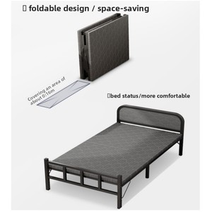 Cama Plegable Individual con Almacenamiento, Diseño Moderno y Minimalista, Estructura Metálica, Cama para Siesta en Oficina, Ideal para Apartamentos Pequeños en <span class=keywords><strong>Alquiler</strong></span> - Product Image 4