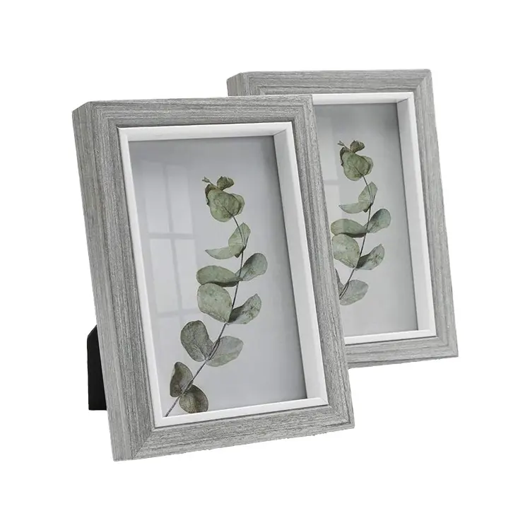 Modern Wooden 4X6 Photo Picture Display Frames Set Of 2 Ready To Hang Stand Tabletop Desk For Home Decor,Gifts