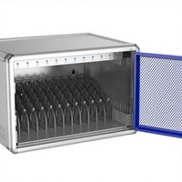 Carrito de Carga Portátil de Acero con 12 Ranuras para Múltiples Dispositivos, Tipo C USB, con Cerradura para Estaciones de Carga en Espacios Públicos