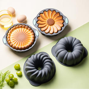 Moules à gâteau en silicone antiadhésif gris sans BPA Moule à gâteau sans BPA pour la cuisson pour la fabrication <span class=keywords><strong>de</strong></span> délicieux gâteaux Ensemble d'ustensiles <span class=keywords><strong>de</strong></span> cuisson - Product Image 1