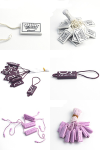 Etiquetas de Plástico con Logotipo Personalizado en Relieve y Estampado en Caliente para Relojes, Joyería y Ropa con Cordón de Nailon Resistente - Product Image 5