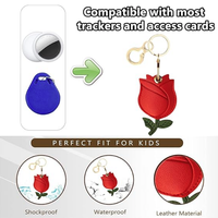 2025 YY Usine Vente Chaude En Cuir Pu Porte-clés Rouge Rose Conception Porte-clés Porte-Monnaie avec GPS Tracker Clé pour AriTag