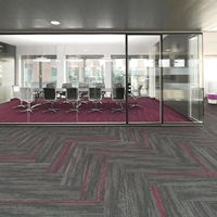 Dalles de moquette commerciales de luxe 2023, personnalisées, à poils bouclés, pour bureaux et espaces de travail, carrées 250 x 1000, orange et colorées