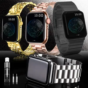 Classic Style Factory Wholesale Solid Stainless Steel Watch Strap For Smart Watch Intelligent Wearable Watchband For Apple Watch