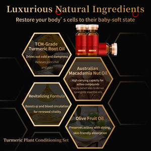 Turmeric Nourish Men Energy Body Spa Meridian Aceite de masaje <span class=keywords><strong>Sensual</strong></span> Breast Intimate Anti Celulitis Aceite de masaje para mujeres Juego de suero - Product Image 5