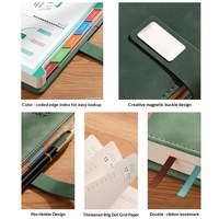Nouveau carnet A5 en similicuir avec reliure cousue et fermeture à pression, organiseur quotidien, journal, coffret cadeau d'affaires personnalisable 2027