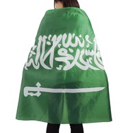 Vente en gros 3x5ft 100% Polyester Logo personnalisé 150X90CM Drapeau national de l'Arabie Saoudite Manteau Corps Portant Cape Cape Tous Pays Bdy Drapeau