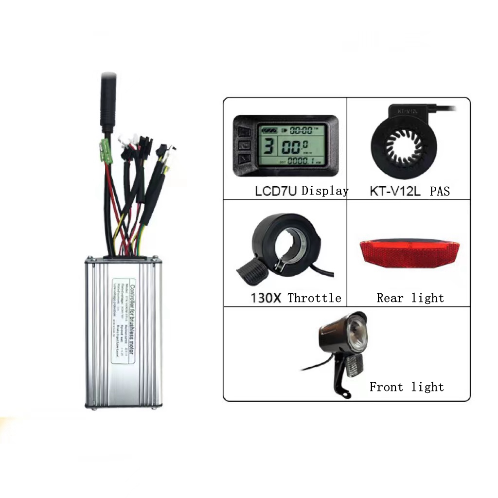 Новый дизайн, дисплей LCD7U 500 Вт/750 Вт 25 А, контроллер, запчасти для электрического велосипеда с передним/задним фонарем