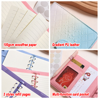 Planificateur dégradé à motif croisé, planificateur à feuilles mobiles B6/A8 avec pages de recharge, carnet d'école personnalisé, offre spéciale 2023