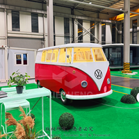 Café mobile de luxe au design rétro, finition brillante, conteneur portable pour événements, remorque alimentaire