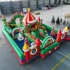 New Blessing Commercial PVC Inflatable Giant <b>Trampoline</b> Park CE Certified EN71 Compliant Outdoor Obstacle Course for 150 Family - Product Image 2