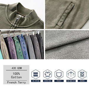 YLS5071 мужской спортивный костюм с батиком на молнии, комплект из двух предметов, однотонная толстовка с высоким воротом и спортивные штаны высокого качества - Product Image 4