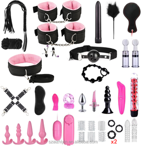 Juego de juguetes eróticos para adultos de color rosa, equipo de Bondage sexual BDSM, incluye esposas, pinzas para pezones, máscara para parejas - Product Image 2