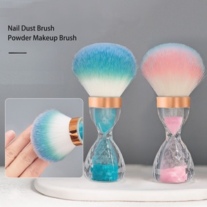 Pinceau à poudre pour ongles Bling Hourglass, pinceau de nettoyage doux de luxe, pinceau de maquillage personnalisé avec boîte, pinceau à ongles pour salon de manucure - Product Image 1