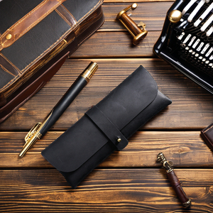 Vintage da bò da bút chì trường hợp đơn giản học sinh trường hợp văn phòng phẩm công suất lớn người đàn ông của món quà bút túi tuyệt vời như một món quà - Product Image 3