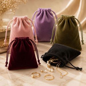 Custom Suede Jewelry Pouch Drawstring Luxury Travel Storage Bag for Watch <b>Accessories</b> Timepiece Packaging OEM Custom Logo - Product Image 3