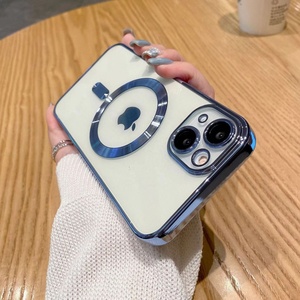 เคสโทรศัพท์แม่เหล็กพร้อมกระจกกันรอยเลนส์กล้องเคลือบ CD Grain Electroplated สำหรับ iPhone 13 Pro Max 14 Pro - Product Image 3