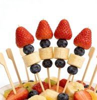 Brochettes coréennes écologiques en bambou – Durables, à long manche, pour cocktails, fruits, brochettes de barbecue (tailles 3,5''/4,7''/7''/10'') – Pack gratuit