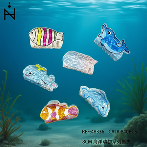 Fermagli per capelli a forma di artiglio di animali marini, 8 cm, per donne e bambini - Product Image 2