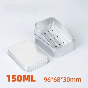 Caja de jabón de estaño de aluminio con capa de drenaje ecológica de alta calidad, contenedor vacío, soporte de jabón de viaje