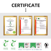 Gobelet à parfaits jetable transparent en PLA, 100 % compostable et biodégradable, avec couvercle, personnalisable avec logo VIRTUES