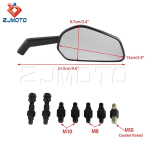 Par de espejos retrovisores laterales izquierdo y derecho dorados para Harley <span class=keywords><strong>Touring</strong></span> Kawasaki <span class=keywords><strong>BMW</strong></span> <span class=keywords><strong>R18</strong></span> - Product Image 2