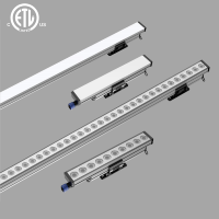 Éclairage de façade pour bâtiment de bureau en aluminium certifié ETL, éclairage mural linéaire LED RGB DMX IP65 10W/40W