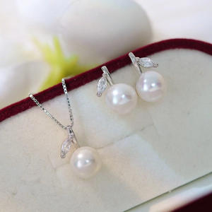 S925 Silver and Gold Fashion <b>Jewelry</b> <b>Set</b> DIY <b>Pearl</b> and Pendant Accessories with Empty Stand 9321 Silver <b>Jewelry</b> - Product Image 2