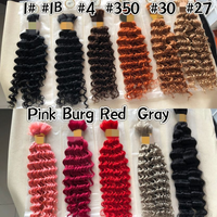 Extensions de cheveux humains sans trame, brins de cheveux bruts non traités, cheveux en vrac sans trame, extensions de cheveux humains non tissés pour le tressage, vente en gros