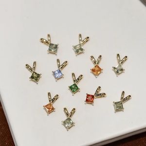 Colgante Xinfly con Orejas de Conejo, en Oro de 18k, con Piedras Naturales Coloridas, sin Cadena - Product Image 1