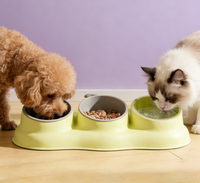 Bol pour chien et chat pliable et portable 2 en 1 avec abreuvoir automatique anti-choc en PP