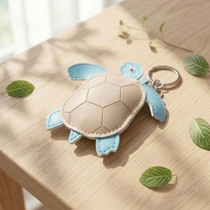 PU Leather Modern Embossed Turtle Shape Charm Animals Puffy Soft Turtle Pendant Promotional Welcome Gifts <b>Keychain</b> - Product Image 2