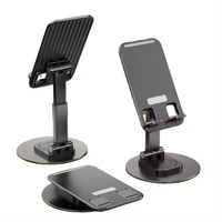 Support de téléphone portable pliable fin et stable, rotatif à 360°, en alliage d'aluminium, réglable, pour téléphone portable et tablette