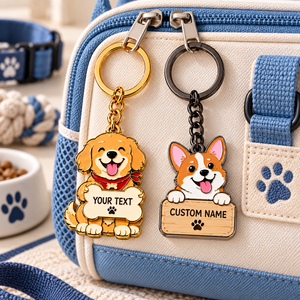 Porte-clés personnalisés en émail dur pour chien, porte-clés avec nom de chiot personnalisé - Product Image 3