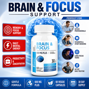 Cápsulas para el Cerebro con Logotipo Personalizado, Suplemento para el Cerebro Brain for Memory 600 MG Plus, Apoya la Concentración y el Enfoque en Adultos - Product Image 4