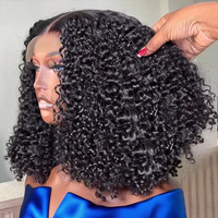 Perruque longue ondulée noire de 14 pouces avec dentelle en forme de T et effet d'ondulations aquatiques, décoration de ligne de cheveux invisible
