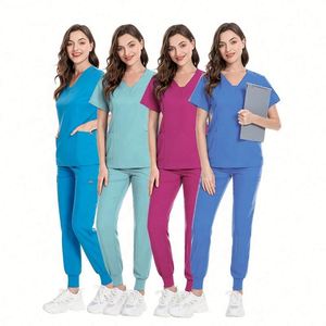 Offre Spéciale : Ensembles d'uniformes médicaux à manches courtes pour infirmières, tenues personnalisées, uniformes d'hôpital tendance, uniformes médicaux élégants pour le personnel infirmier (OEM) - Product Image 4