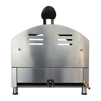 Four à pizza au gaz compact en acier inoxydable avec pierre céramique et fonction barbecue, certifié CE, idéal pour le camping en extérieur