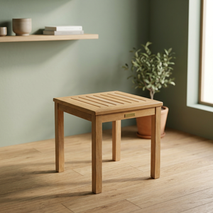 Ensemble de table à manger carrée en teck massif 4 places, imperméable et écologique, design moderne durable pour la maison et la cuisine - Product Image 2