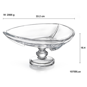 Bol de service celtique en cristal bleu, avec bols à pied et assiettes, grand bol à salade de légumes assiettes banquet 1075 - Product Image 3