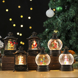 Décorations de Noël vintage, lanterne de Noël, lampe seau à eau portable Père Noël, ornement musical <span class=keywords><strong>lumineux</strong></span>, cadeau, bonhomme de neige - Product Image 1
